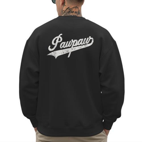 Pawpaw Vintage Retro Style For Dad Grandpa Men's Sweatshirt Back Print - Father's Day Fun
