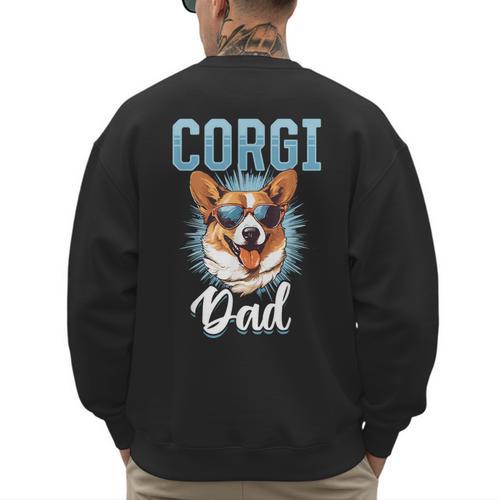 Pembroke Welsh Corgi Corgi Dad Men's Sweatshirt Back Print - Father's Day Fun