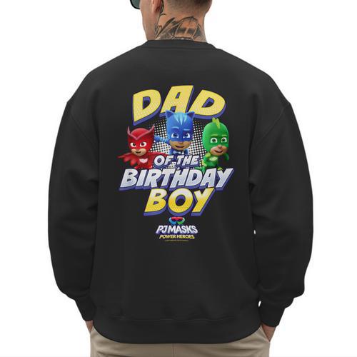 PJ Masks Group Shot Dad Of The Birthday Boy Logo Men's Sweatshirt Back Print - Father's Day Fun