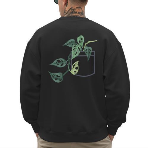 Plant Dad Plant Mom Grow Monstera Adansonii Urban Gardener Men's Sweatshirt Back Print - Father's Day Fun