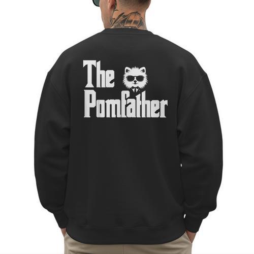 The PomFather Pomeranian Dog Dad Shirt Men Men's Sweatshirt Back Print - Father's Day Fun