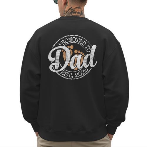 Promoted To Dad Est 2026 Stamp First Time Daddy To Be Men's Sweatshirt Back Print - Father's Day Fun