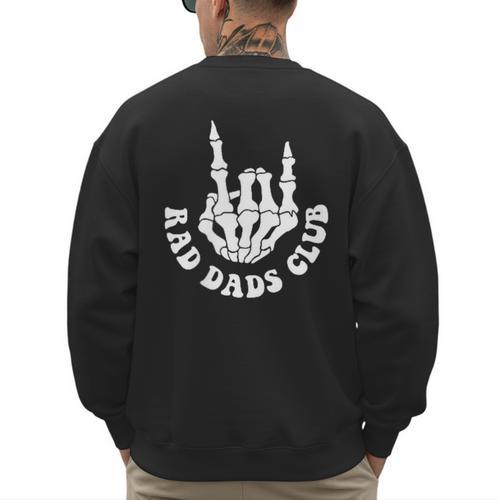 Rad Dads Club Fathers Day Cool Dads Club Men's Sweatshirt Back Print - Father's Day Fun