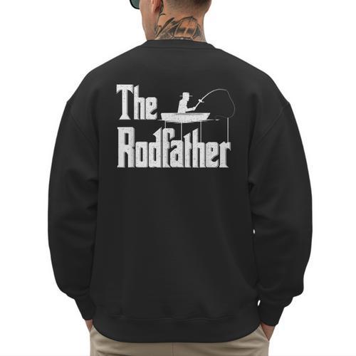 The Rodfather Fishing Dad Men's Sweatshirt Back Print - Father's Day Fun