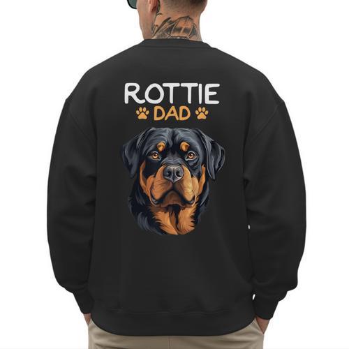 Rottie Dad Rottweiler Dog Men's Sweatshirt Back Print - Father's Day Fun