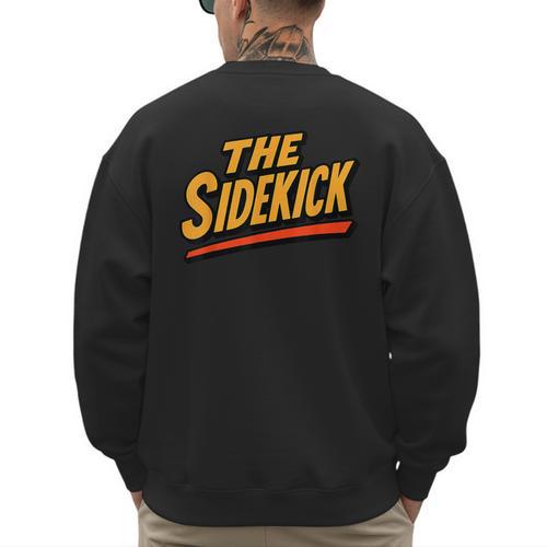 Sidekick Easy Halloween Matching Superhero Costume Dad Mom Men's Sweatshirt Back Print - Father's Day Fun