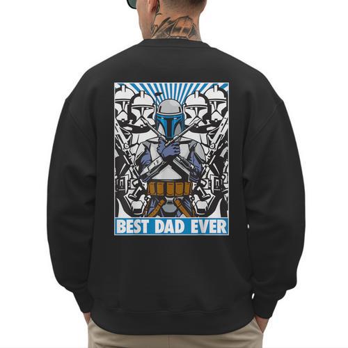 Star Wars Father's Day Jango Fett Best Dad Ever Men's Sweatshirt Back Print - Father's Day Fun