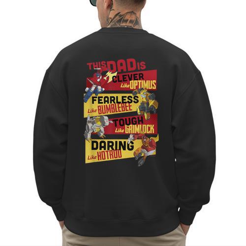 Transformers Father's Day Vintage Autobots Line Up Dad Is Men's Sweatshirt Back Print - Father's Day Fun