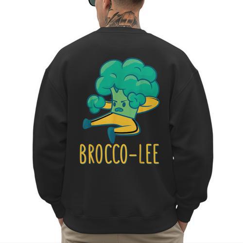Vegetable Word Game Dad Joke Brocco-Lee Broccoli Men's Sweatshirt Back Print - Father's Day Fun