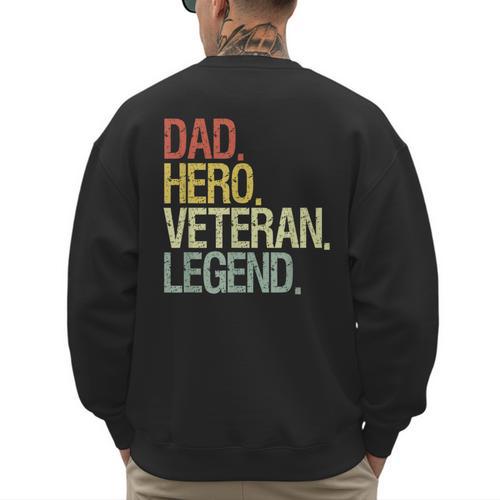 Veteran Dad Men's Sweatshirt Back Print - Father's Day Fun