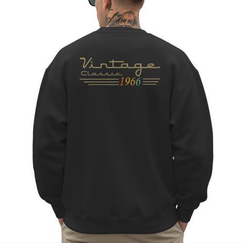 Vintage 1966 Retro 60th Birthday Classic 60 Year Old Men Dad Men's Sweatshirt Back Print - Father's Day Fun