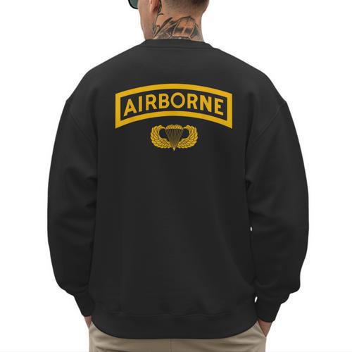 Vintage Airborne Veteran Paratrooper For Men Dad T-Shirt Men's Sweatshirt Back Print - Father's Day Fun