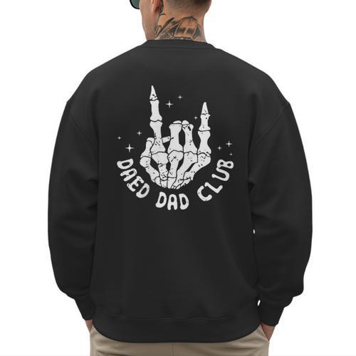 Vintage Dead Dad Club Matching 2 Sides Fathers Day Men's Sweatshirt Back Print - Father's Day Fun