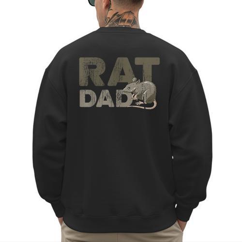Vintage Distressed Rat Dad Men's Sweatshirt Back Print - Father's Day Fun