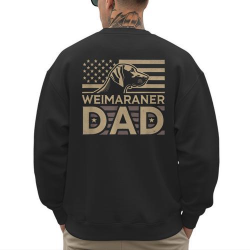 Weimaraners Lover & Weimaraner Shirts Weimaraner Dad -Adults -Kids - Small Short Sleeve V-Neck Polyester Casual Humorous Lover All Seasons Men's Sweatshirt Back Print - Father's Day Fun