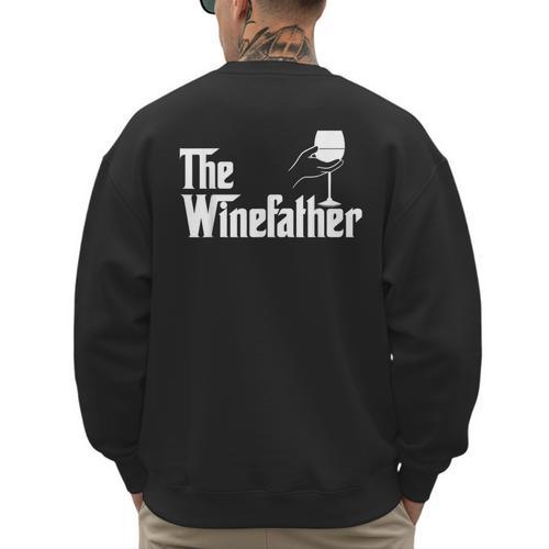 Winefather Wine Dad Dad Red Wine Wine Men's Sweatshirt Back Print - Father's Day Fun