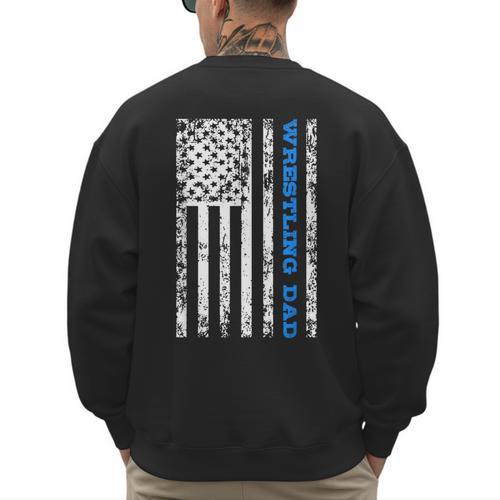 Wrestling Dad Men's Sweatshirt Back Print - Father's Day Fun