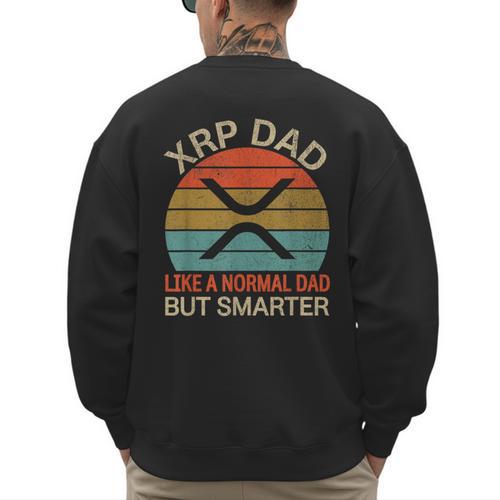 XRP Dad Crypto Merchandise Definition Men's Sweatshirt Back Print - Father's Day Fun