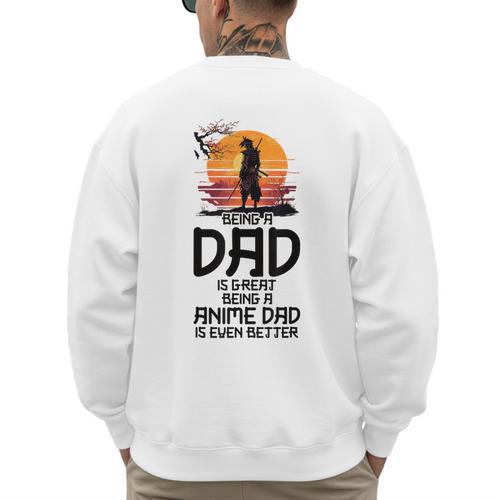 Anime Dad Jokes Father's Day Anamae Otaku Manga Japan Men's Sweatshirt Back Print - Father's Day Fun