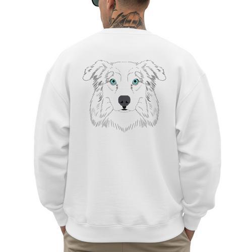 Australian Shepherd Aussie Mom Or Dad Men's Sweatshirt Back Print - Father's Day Fun