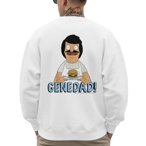 Bob's Burgers Gene Dad Portrait Men's Sweatshirt Back Print - Father's Day Fun