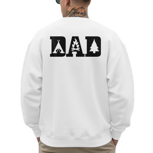 Camping Dad Father's Day Outdoor Bushcraft Camper Men's Sweatshirt Back Print - Father's Day Fun