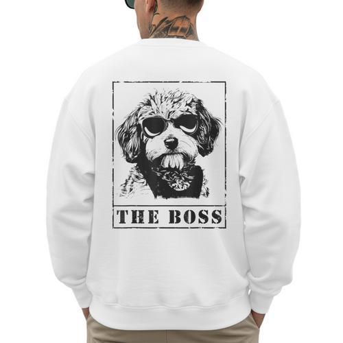 The Cavapoo Boss Mom Dad Dog Lover Men's Sweatshirt Back Print - Father's Day Fun