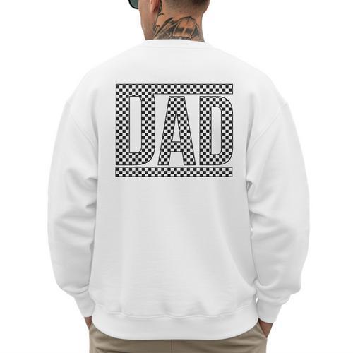 Checkered Dad Father's Day For Dad Family Men's Sweatshirt Back Print - Father's Day Fun