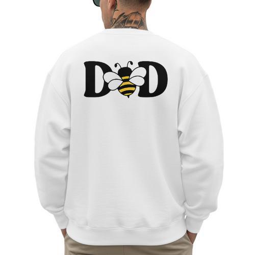 Dad Bee Cute Beekeeping 1st Birthday Matching Family Dada Men's Sweatshirt Back Print - Father's Day Fun