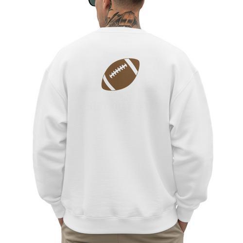 Dad Of The Birthday Boy Football Lover First Birthday Party Men's Sweatshirt Back Print - Father's Day Fun