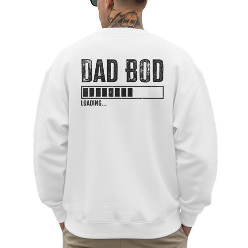 Dad BOD Loading 2024 Dad Fathers Day Baby Announcement Men's Sweatshirt Back Print - Father's Day Fun