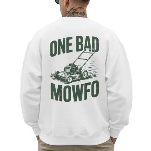 Dad Lawn Mowing One Bad Mowfo Mower Dad Gardening Men's Sweatshirt Back Print - Father's Day Fun