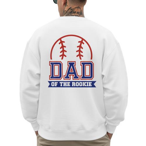 Dad Of Rookie 1st Birthday Baseball Theme Matching Party Men's Sweatshirt Back Print - Father's Day Fun