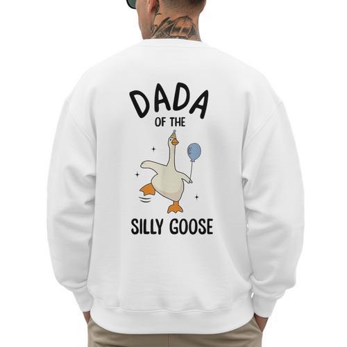 Dada Of The Silly Goose First Birthday Family Matching Men's Sweatshirt Back Print - Father's Day Fun
