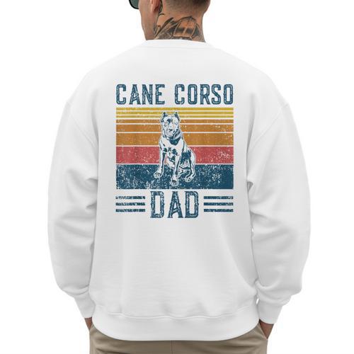 Dog Cane Corso Dad Vintage Cane Corso Dad Men's Sweatshirt Back Print - Father's Day Fun