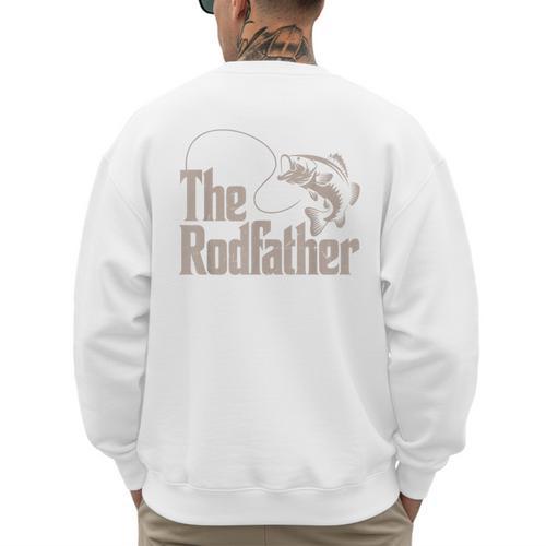 Father Day The Rodfather Dad Fishing From Daughter Son Men's Sweatshirt Back Print - Father's Day Fun