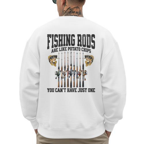 Fishing Tuna Bass Rod Fisherman Cool Dad Quote Men's Sweatshirt Back Print - Father's Day Fun