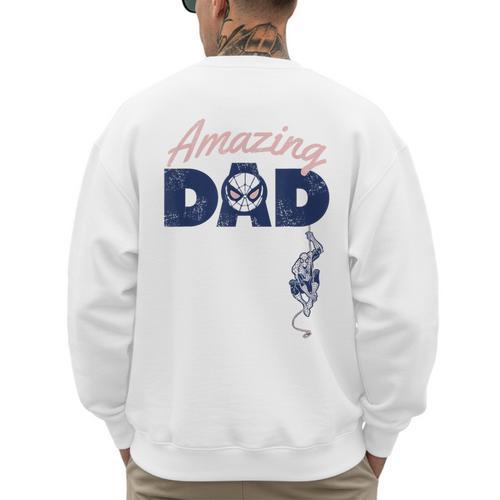 Marvel Spider-Man Father's Day Amazing Dad Retro Men's Sweatshirt Back Print - Father's Day Fun