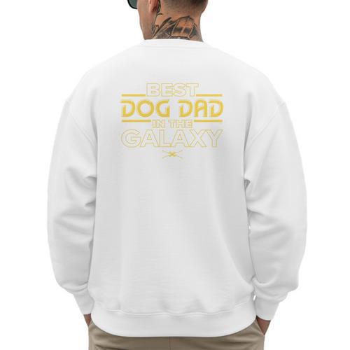 Star Wars Best Dog Dad In The Galaxy Birthday Father’s Day Premium Tri-Blend Men's Sweatshirt Back Print - Father's Day Fun