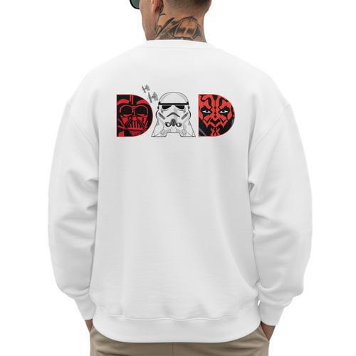 Star Wars Darth Vader Darth Maul Dad Father's Day Birthday Men's Sweatshirt Back Print - Father's Day Fun