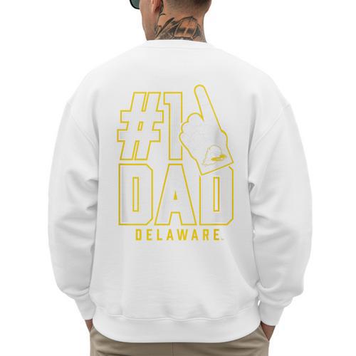 University Of Delaware Blue Hens 1 Dad Men's Sweatshirt Back Print - Father's Day Fun