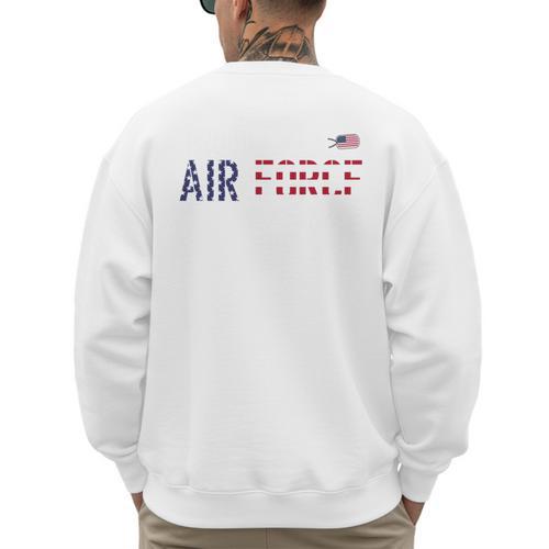US Flag Proud Air Force Dad Men's Sweatshirt Back Print - Father's Day Fun