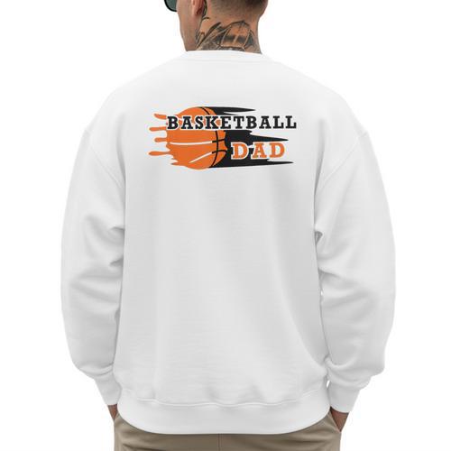 Vintage Proud Basketball Dad Fathers Day Basketball Player Men's Sweatshirt Back Print - Father's Day Fun