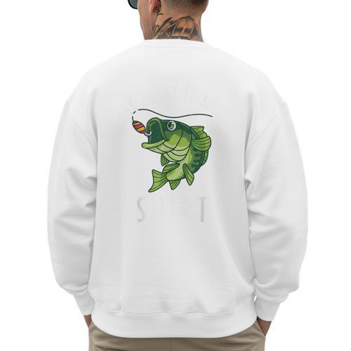 Youth Boy My Lucky Fishing-Shirt Bass Fish Dad Men's Sweatshirt Back Print - Father's Day Fun