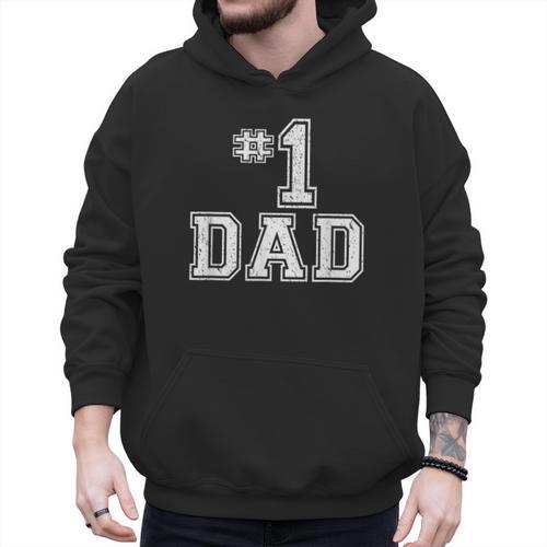 1 Dad Number One Father's Day Vintage Style Men Hoodie - Father's Day Fun