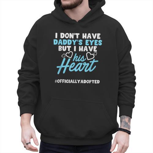 Adoption Announcement Day Dad Heart Small Men Hoodie - Father's Day Fun