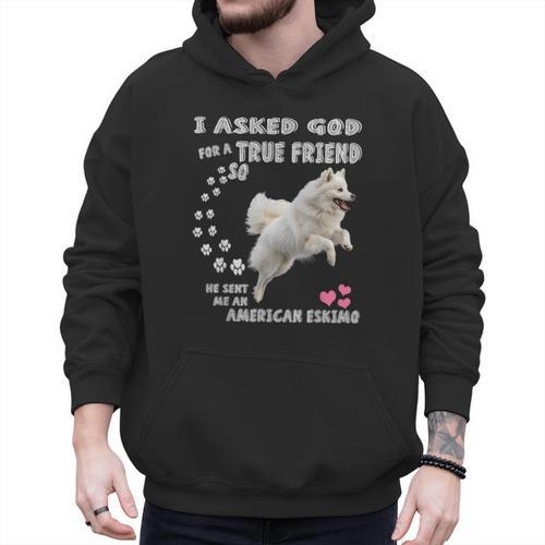 American Eskimo Dog Mom Eskie Dad Art Eskie Lover Quote Men Hoodie - Father's Day Fun
