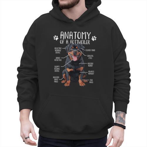 Anatomy Rottweiler Dog Owner Rottie Dad Mom Pet Lover Men Hoodie - Father's Day Fun