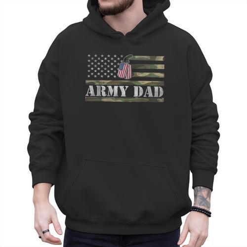 Army Dad With American Flag Camo For Veteran Day Women Kids Men Men Hoodie - Father's Day Fun