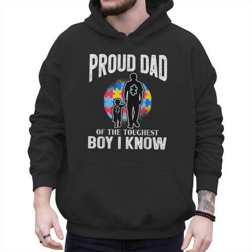 Autism Awareness For Proud Dad Support Autistic Kids Men Hoodie - Father's Day Fun